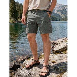 Columbia Men's Omni Shade Sun Protection Cargo Shorts Sz 36 Gray Gorpcore hiking